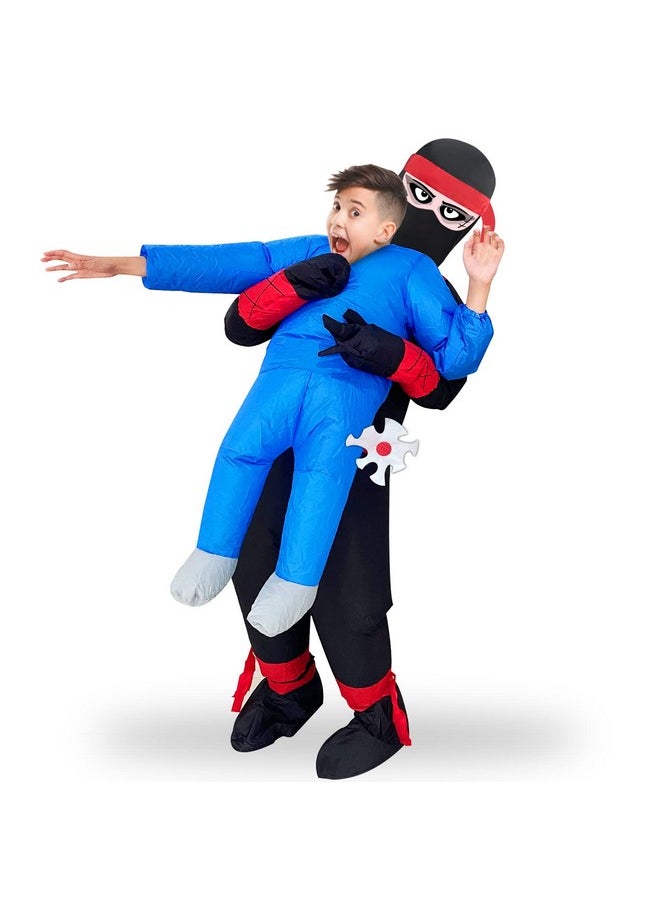 Camlinbo Halloween Inflatable Costume For Kids Boys Ninja Holding Person Scary Halloween Costume Blow Up Party Cosplay  - Image 1