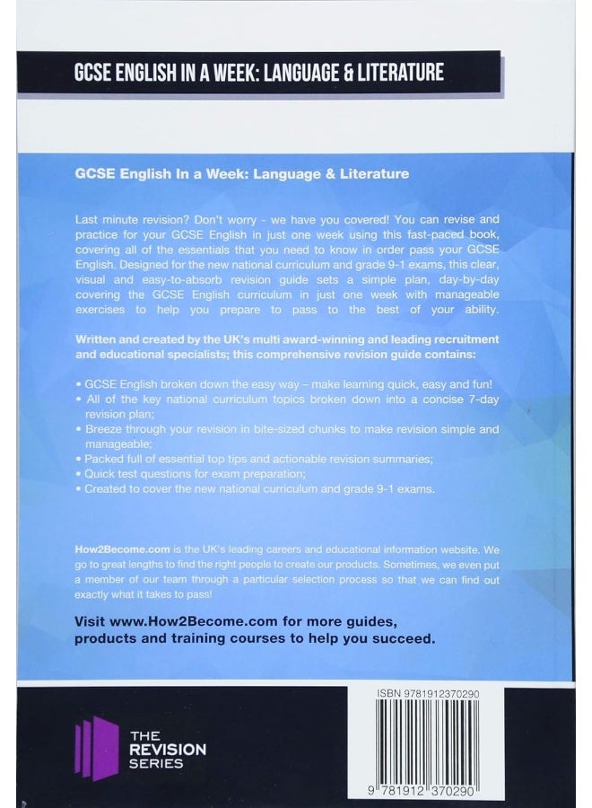 How2become Ltd GCSE English in a Week: Language & Literature: For the grade 9-1 Exams - Image 1