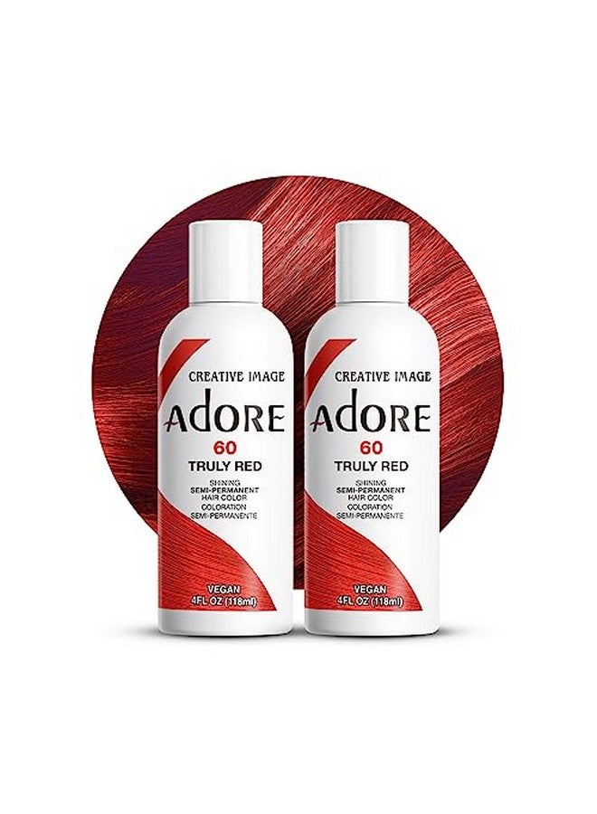 Adore لون شعر دور semi permanent نباتي وخالي من القسوة صبغة شعر 4 أونصات 060 الأحمر الحقيقي (عبوة من 2) - Image 1
