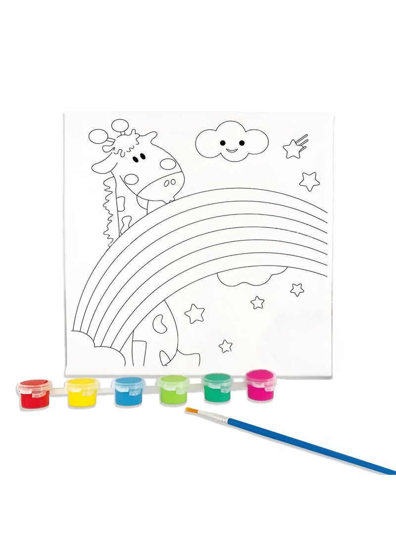 VIO 3 Pack Assorted Painting Canvas Kit Brus Paints Pre-Drawn Gift Set for Girls and Boys Birthday Party Favors for Artists Travel Vacation Holiday Fun Activity Creativity Imagination Style 1  - Image 1