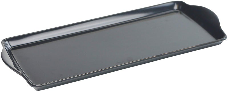 Reston Lloyd Melamine Plastic Tidbit Tray BPAFree Food Safe Multipurpose Platter Serving Tray BathroomTable Organizer Charcoal