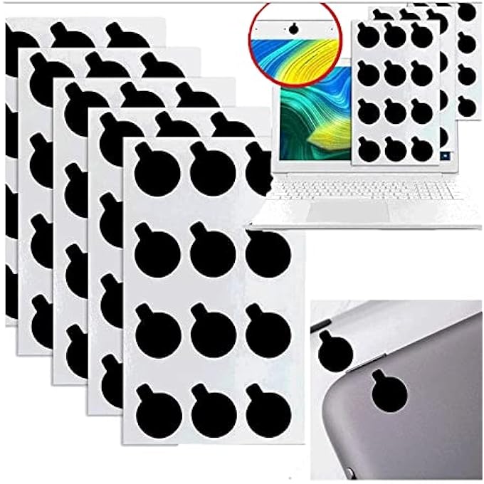 rayihni ملصقات خصوصية لأغطية الكاميرا غطاء ويب كام لحماية العدسة من الفينيل 60 قطعة مانع كاميرا قابل لإعادة اللصق ملصق ويب كام لأجهزة اللابتوب والهواتف الذكية والأجهزة اللوحية والأجهزة المنزلية - Image 1