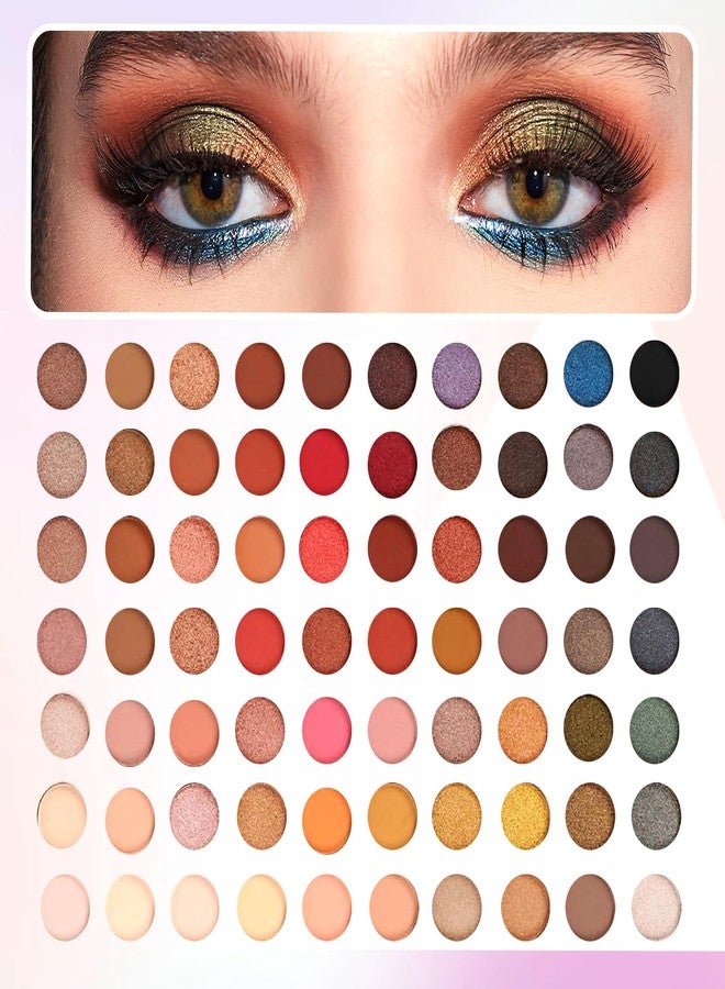 PPPanYiDi 70 Colors Eyeshadow Palette,Matte Glitter Eyeshadow Makeup Palette with Eyeshadow Brush,Highly Pigmented Colorful Shimmer Eye Shadow Palette Makeup Kit for Women A - Image 4