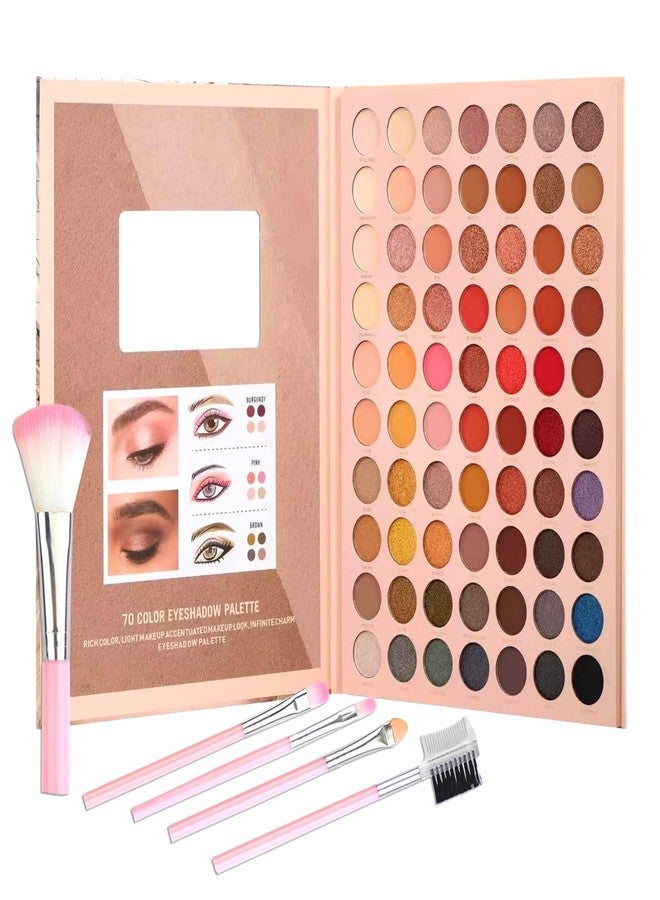 PPPanYiDi 70 Colors Eyeshadow Palette,Matte Glitter Eyeshadow Makeup Palette with Eyeshadow Brush,Highly Pigmented Colorful Shimmer Eye Shadow Palette Makeup Kit for Women A - Image 1