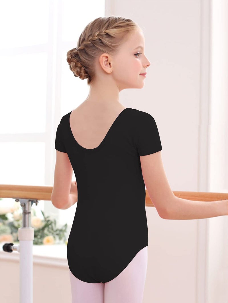 DANSHOW Girls' Dance Team Basic Short Sleeve Leotards for Toddler Ballet(2-3027-06-M) - Image 5