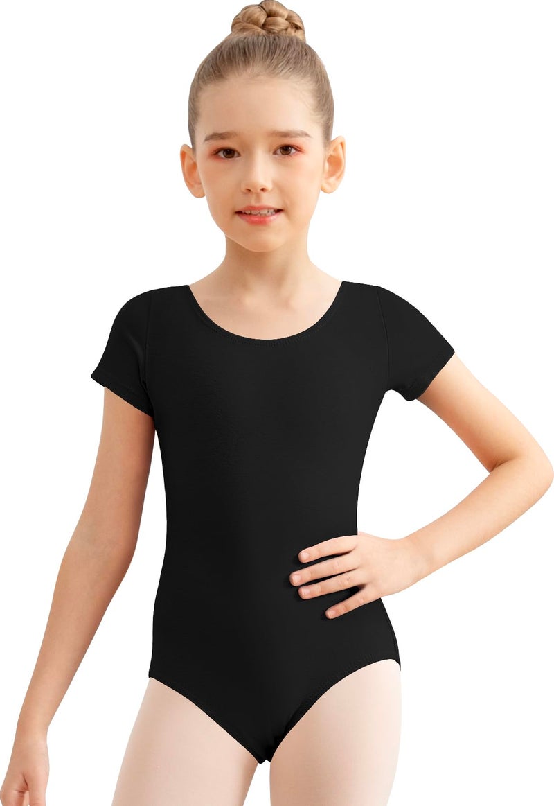 DANSHOW Girls' Dance Team Basic Short Sleeve Leotards for Toddler Ballet(2-3027-06-M) - Image 1