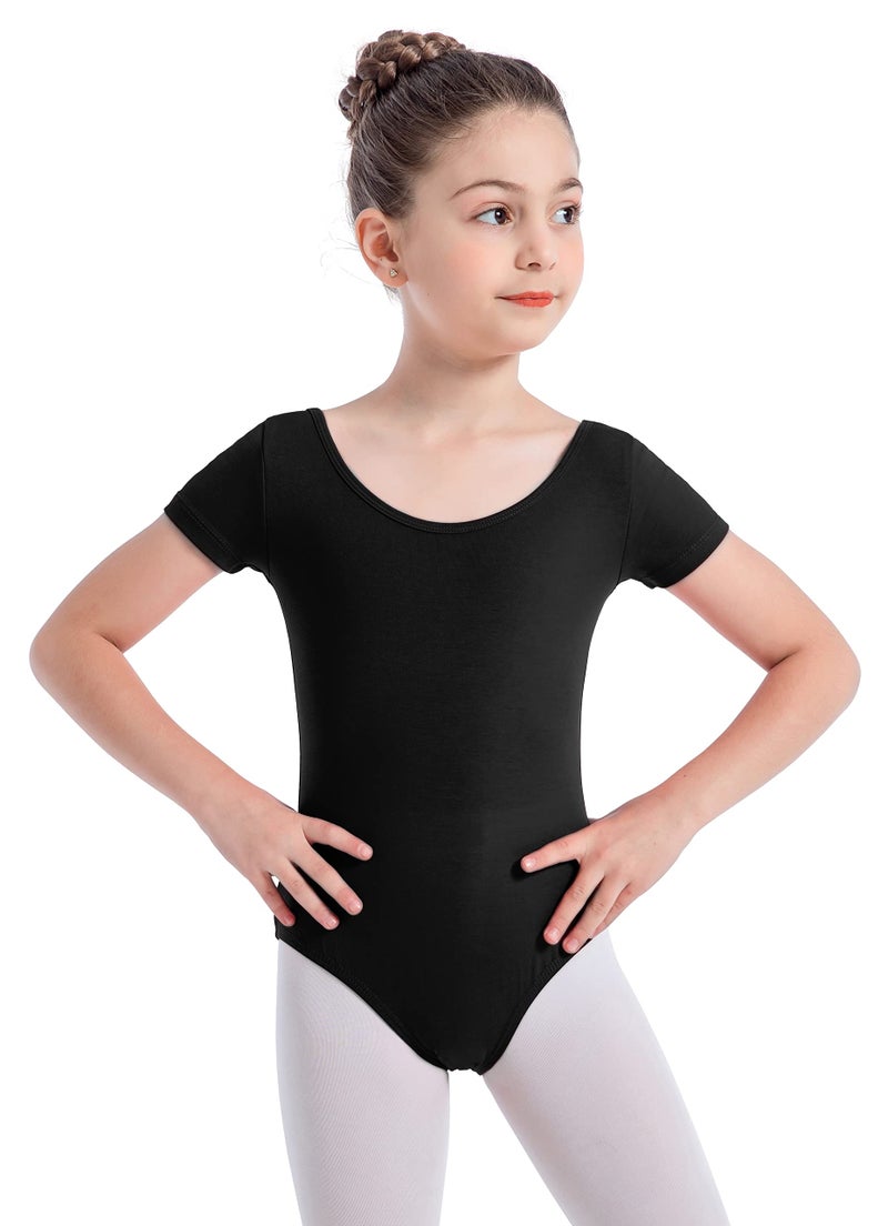 DANSHOW Girls' Dance Team Basic Short Sleeve Leotards for Toddler Ballet(2-3027-06-M) - Image 2