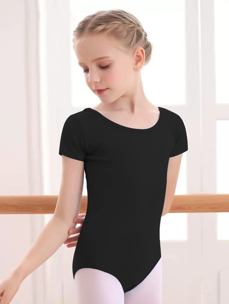 DANSHOW Girls' Dance Team Basic Short Sleeve Leotards for Toddler Ballet(2-3027-06-M) - Image 4