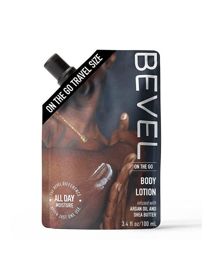 Bevel Evel All Day Body Lotion For Men With Shea Butter And Argan Oil Onthego Pouch Lightweight Formula Softens And Smoothes Skin Travel Essentials Tsa Friendly 3.4Oz - Image 1