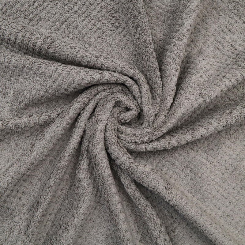 Linear Microfiber Bath Towel & Hand Towel Set/Microfiber Towels for Bath Large Size/Towel for Bath/Bath Towel for Men and Women/300 GSM (140 cms * 70 cms) (Grey) - Image 3