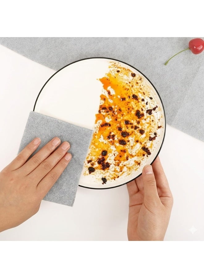 هابي هوم لفة قماش تنظيف الأطباق من قشور جوز الهند 25 ورقه ، مناديل تنظيف منزلية طويلة وعالية الامتصاص، قماش أنيق للمطابخ الحديثة، سهل الاستخدام والتنظيف، غير لاصق (25×25 سم - رمادى) - Image 5