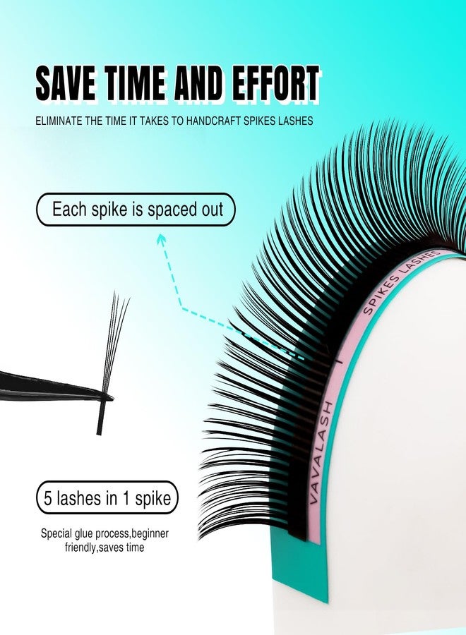 VAVALASH رموش فلافلاش 5D مع spikes زهور، رموش 5D فلورا سبايكس جاهزة، رموش تمديد عيون مات سوداء رفيعة الحجم، للاستخدام الاحترافي في الصالونات 5D سبايكس (سبايكس-5D-زهور-0.07-C-8-15مم) - Image 2