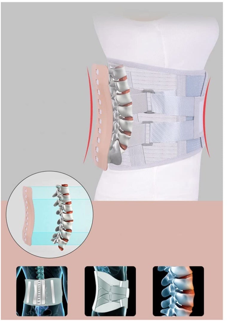 FDTY دعامة الظهر لتخفيف آلام أسفل الظهر - حزام دعم الظهر للنساء والرجال، دعامة أسفل الظهر للانزلاق الغضروفي وعرق النسا. دعامات قابلة للإزالة لدعم أسفل الظهر - Image 3