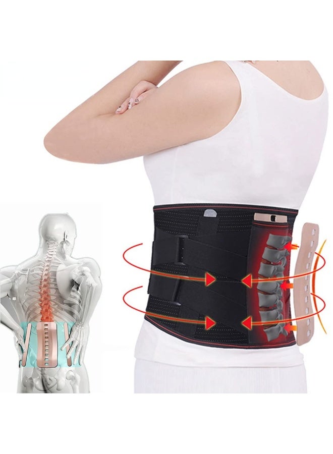 FDTY دعامة الظهر لتخفيف آلام أسفل الظهر - حزام دعم الظهر للنساء والرجال، دعامة أسفل الظهر للانزلاق الغضروفي وعرق النسا. دعامات قابلة للإزالة لدعم أسفل الظهر - Image 1