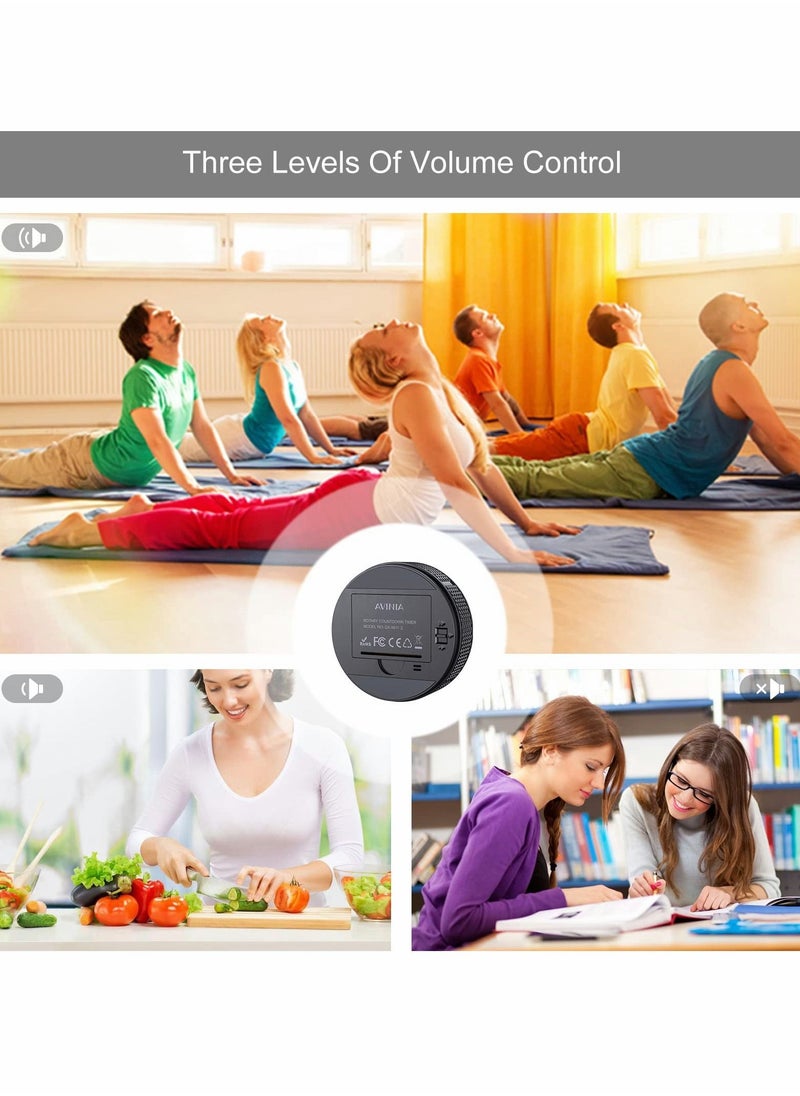Y&D - Digital Kitchen Timers, Visual timers Large LED Display Magnetic Countdown Countup Timer for Classroom Cooking Fitness Baking Studying Teaching, Easy Kids and Seniors （Black） - Image 1