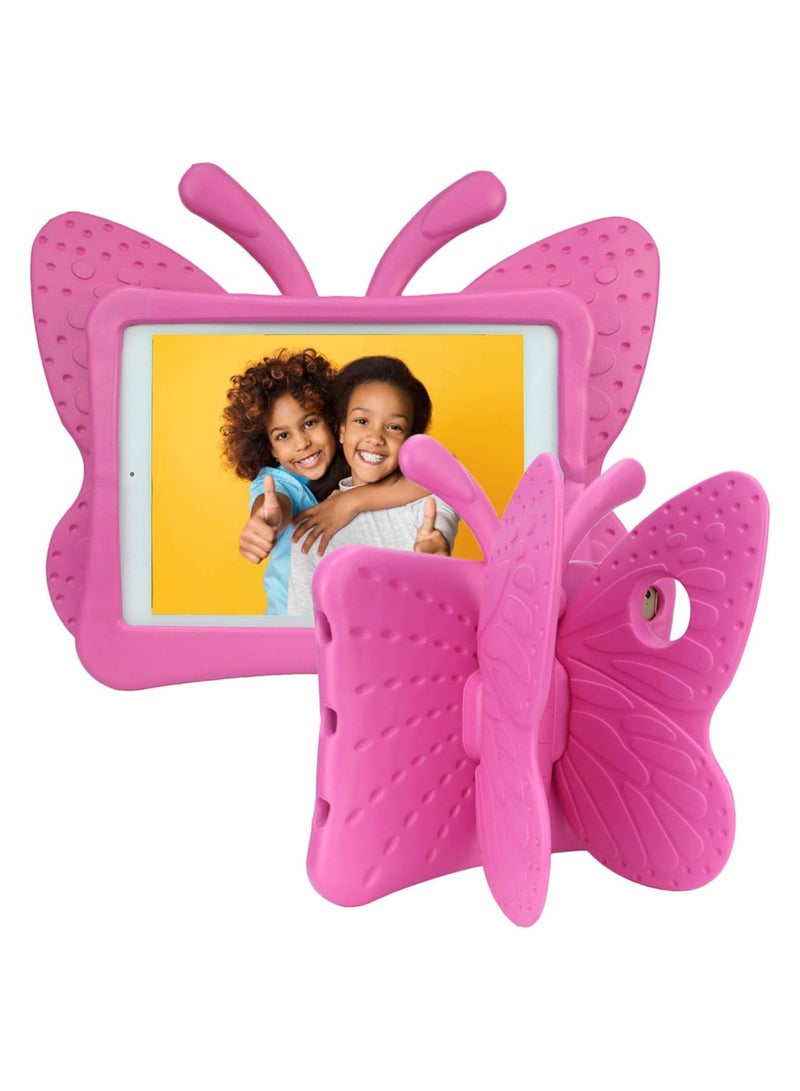 ELTRAZONE ELTERAZONE  Kids iPad 6th Generation Case, iPad 5th Generation Case, iPad Air 2 Case Kids,Cute Butterfly Shockproof EVA Foam Super Protection Stand Cover for 9.7" iPad Air/Air 2 iPad 2017/2018 - Rose - Image 1
