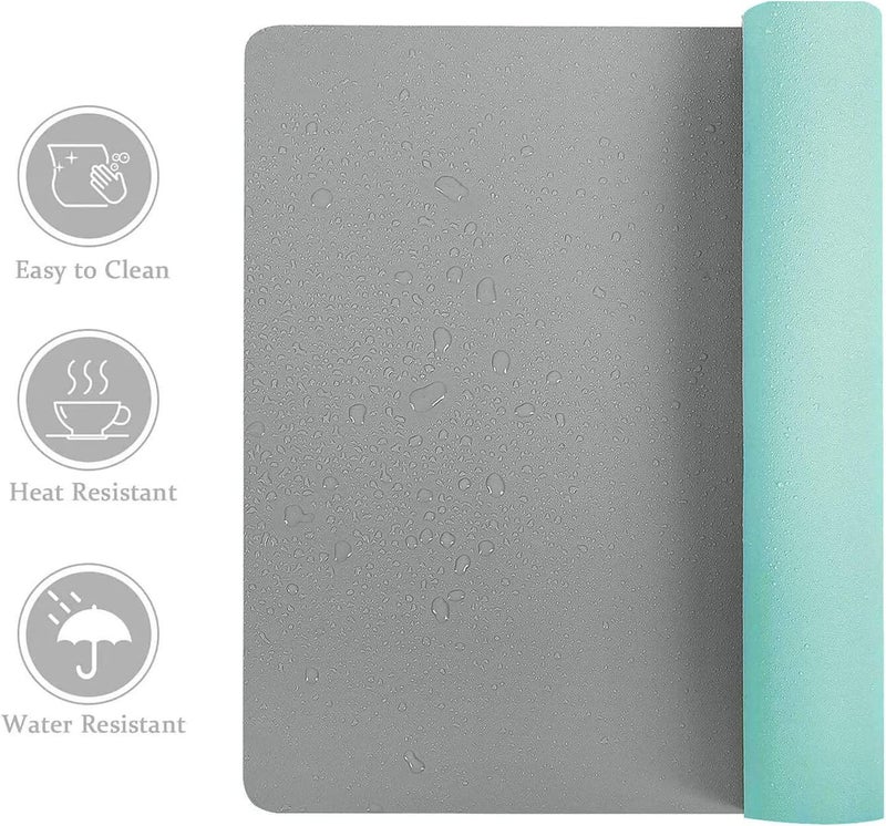 Aothia Double-Sided PU Leather Desk Pad - Non-Slip Large Mouse Pad & Desk Mat for Office, Home - Waterproof, Easy to Clean, Durable Dual-Sided Surface (31.5" x 15.7", Grey) - Image 2