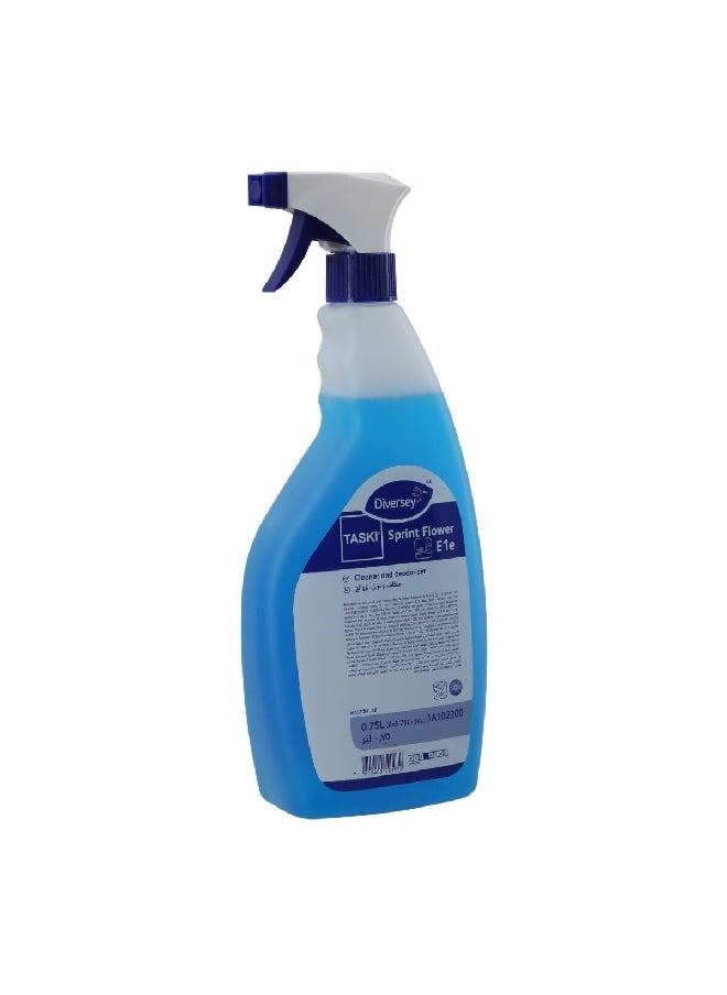Diversey - Taski Sprint Flower E1e Floor Cleaner and Deodoriser Blue 0.75 L JA102200 - Image 1