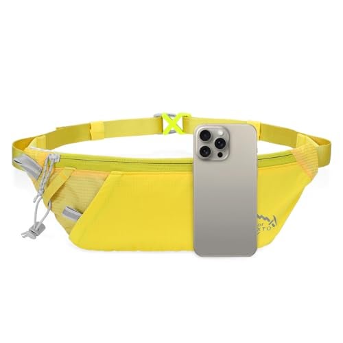 INOXTO Slim Running Belt Fanny Pack for Women and Men Sports Waist Bag Pack with 300ml Water Bottle for Running Walking Cycling Hiking Reflective Running Pouch Belt for All Phones (Yellow) - Image 2