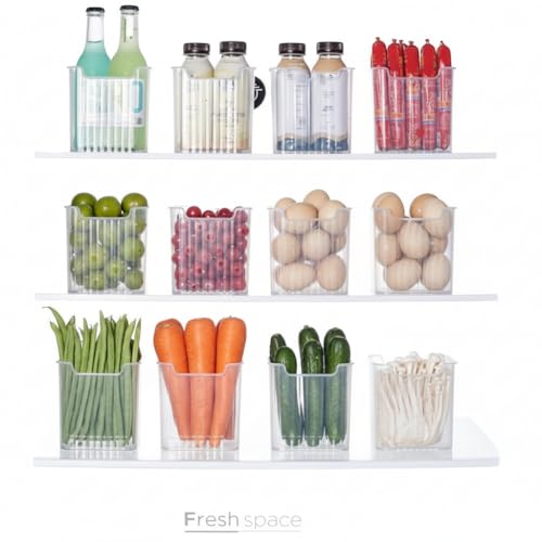 OBIXO 6-Piece Refrigerator Door Organizer Box Bins Stackable & Detachable Plastic Storage Containers for Fridge Door, Kitchen Fruits Vegetables Multipurpose Kitchen Drawer Basket - Image 4