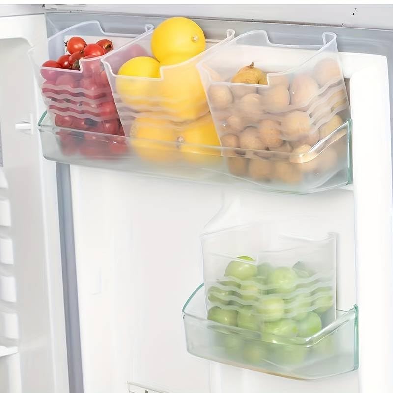OBIXO 6-Piece Refrigerator Door Organizer Box Bins Stackable & Detachable Plastic Storage Containers for Fridge Door, Kitchen Fruits Vegetables Multipurpose Kitchen Drawer Basket - Image 2