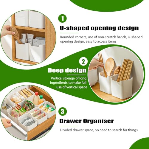 OBIXO 6-Piece Refrigerator Door Organizer Box Bins Stackable & Detachable Plastic Storage Containers for Fridge Door, Kitchen Fruits Vegetables Multipurpose Kitchen Drawer Basket - Image 5