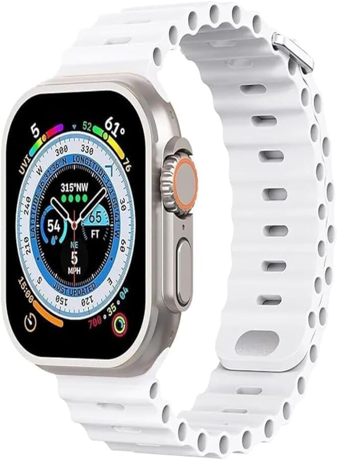 Next store Upgraded Holes Wavy Silicone Strap Compatible with Apple Watch Band 49mm 45mm 44mm 42mm Series 8 Ultra 3 4 5 6 7 8 SE