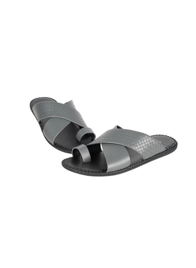 barjeel uno 008-3439 Barjeel Uno Mens Arabic Sandals 1560-2 Grey - Image 3
