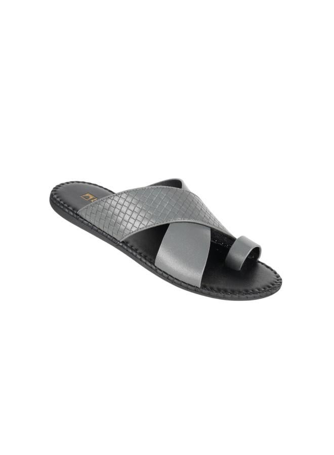 barjeel uno 008-3439 Barjeel Uno Mens Arabic Sandals 1560-2 Grey - Image 2