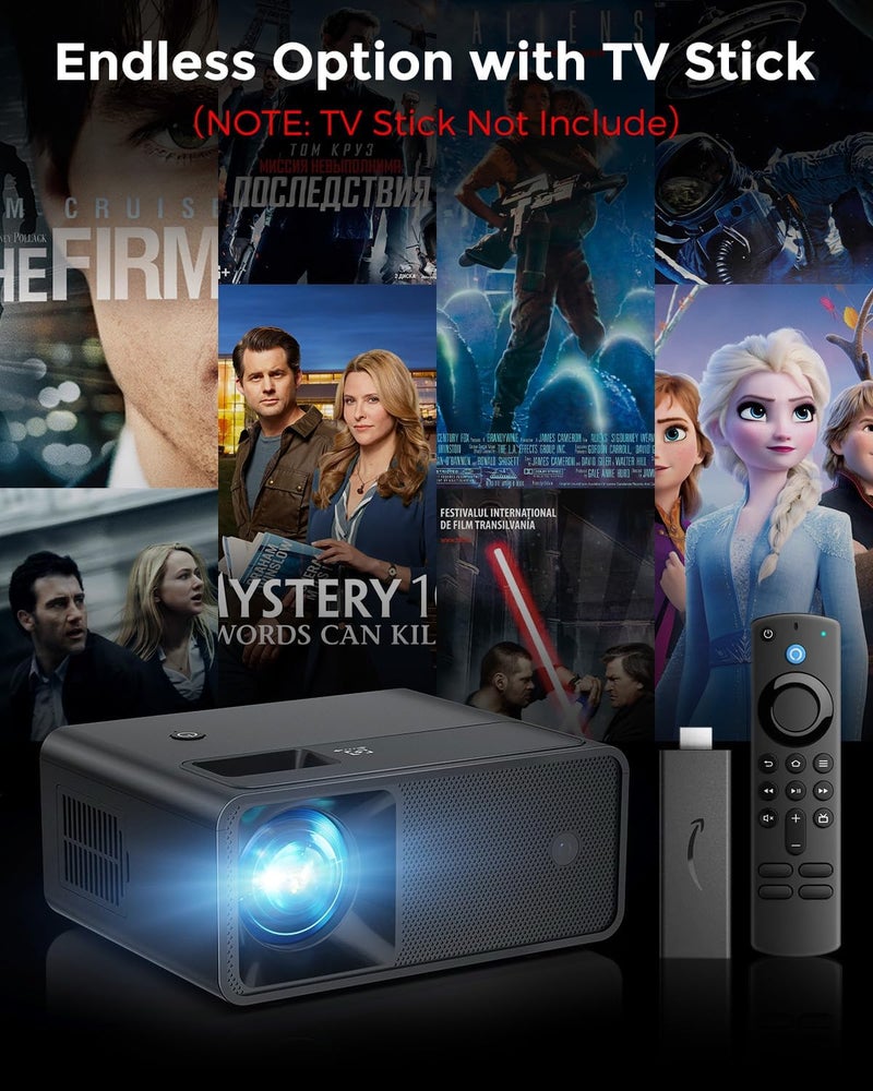 CiBest - Mini Portable Projector, 2025 Upgraded Projector with 9500Lux and Full HD 1080P, Movie Projector Compatible with iOS/Android, Phone/Tablet/Laptop/PC/TV Stick/Box/Unit - Image 3
