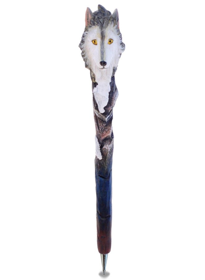 Puzzled Planet Pens Wolf Novelty Pen - Cute and Fun Kids and Adults Ballpoint Pen, Colorful Wild Life Animal Writing Pen Instrument For School and Office Desk Decor Accessories - Image 1