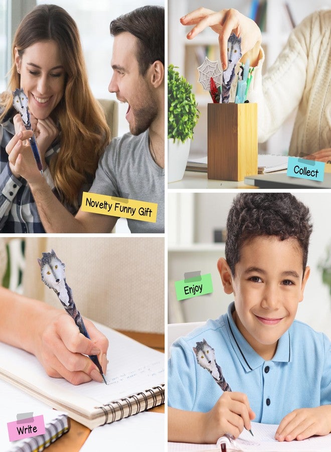 Puzzled Planet Pens Wolf Novelty Pen - Cute and Fun Kids and Adults Ballpoint Pen, Colorful Wild Life Animal Writing Pen Instrument For School and Office Desk Decor Accessories - Image 4