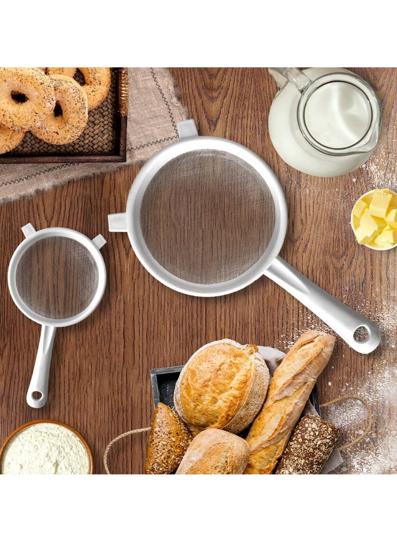 SYOSI - Plastic Mesh Strainers,4 Pcs Nylon Fine Mesh for Kitchen with Handle Double Ear Nylon Mesh Colander Yogurt Soy Milk Filter Juices Strainer for Filtering Coffee Juice Kefir Milk Tea Kitchen Tool - Image 1