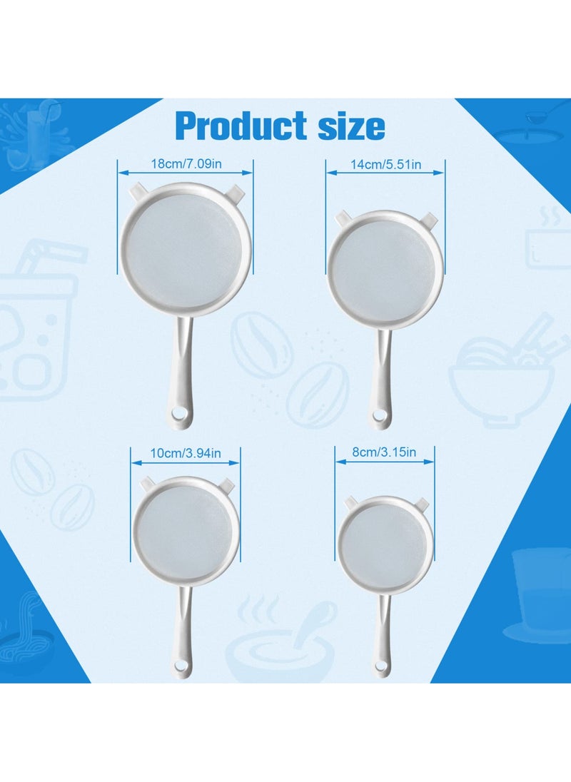 SYOSI - Plastic Mesh Strainers,4 Pcs Nylon Fine Mesh for Kitchen with Handle Double Ear Nylon Mesh Colander Yogurt Soy Milk Filter Juices Strainer for Filtering Coffee Juice Kefir Milk Tea Kitchen Tool - Image 1