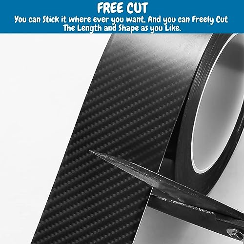 LandVK Heavy Duty Carbon Fiber Tape for Car Door Sill Protection and Interior Decoration, Anti Scratch, Matt Finished, Black, 5cm x 5m - Image 2
