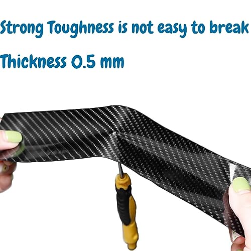 LandVK Heavy Duty Carbon Fiber Tape for Car Door Sill Protection and Interior Decoration, Anti Scratch, Matt Finished, Black, 5cm x 5m - Image 3