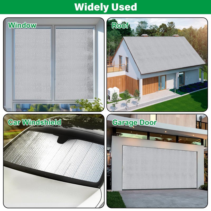 winemana Window Insulation Roll, 48IN x 10FT Reflective Heat Shield Bubble Film, Double-Sided Aluminum Foil Insulation, Weatherproof Garage Door Cover for Windows, RV, Basement, Winter & Summer - Image 4