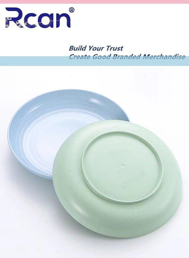 ركان أطباق من قش القمح غير قابلة للكسر مقاس 8 بوصات، مجموعة من 4 أطباق كبيرة قابلة لإعادة الاستخدام، آمنة للاستخدام في غسالة الأطباق وسهلة التنظيف وخالية من مادة BPA، مثالية للمطبخ والنزهات الخارجية - Image 4