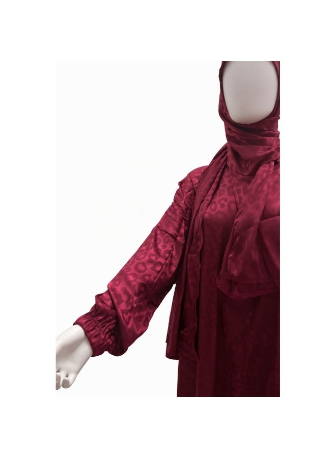 SADEL Isdal (prayer isdal) Jaquard Satin maroon - Image 4