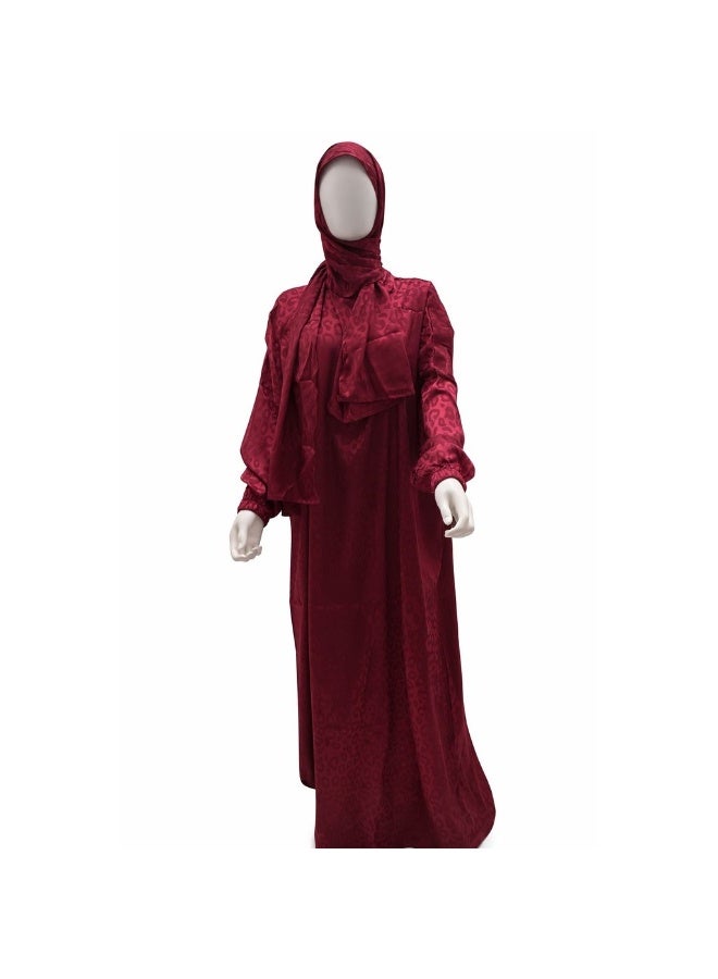 SADEL Isdal (prayer isdal) Jaquard Satin maroon - Image 2