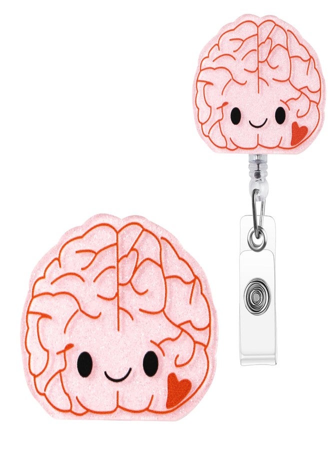 ITOKEY Cute Badge Reel, Brain Badge Holder, Nurse Name Badge Reel with Retractable Clip, Medical Worker ID Card Holders, Pediatric Nursing Accessories for Nurse Doctor Student Teacher Office - Image 1