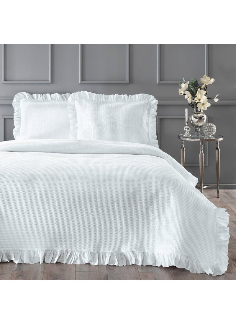 Linens Bsp Single Bedspread Set White  - Image 1