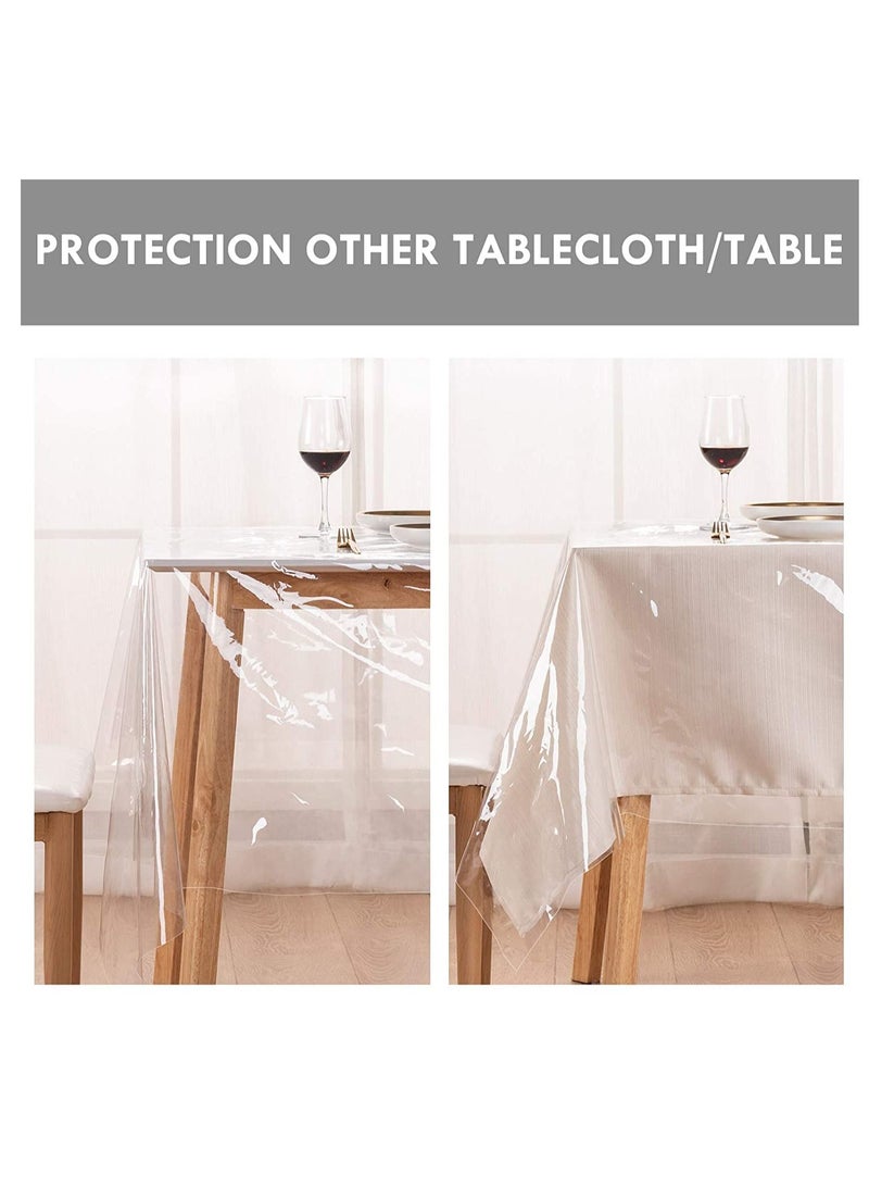 Y&D Rectangle Vinyl Tablecloth100% Waterproof Heavy Duty Oil Spill Proof Stain Resistant Plastic PU Table Cover with Flannel Backing for Kitchen Dining Parties120*200cm  - Image 3