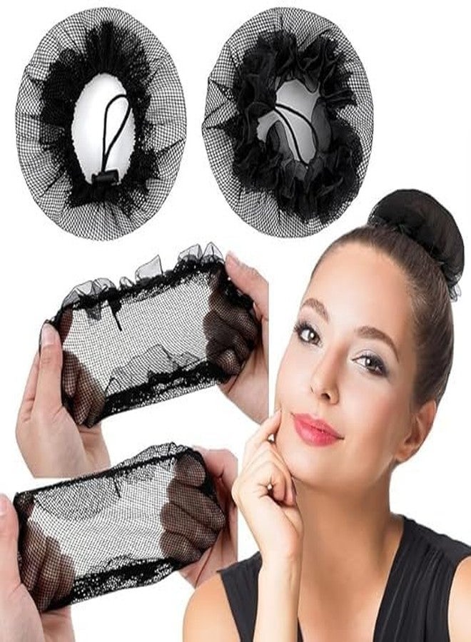 DazzleDiva Styling Jali Bun Reusable Invisible Elastic Nets Juda Maker Easy to Use Ballet Hair Nets Cover Hair Accessories for Women's and Girl's (Black) (Pack Of 3) - Image 1