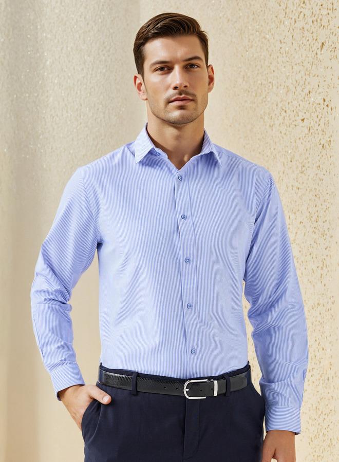 سبلاش فيڤ قميص مخطط بأكمام طويلة وياقة عادية - Image 1