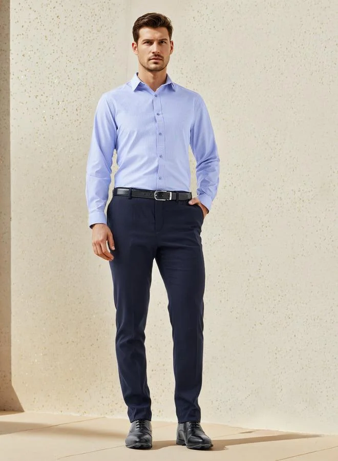 Splash FAV Regular Fit Striped Collared Shirt with Long Sleeves