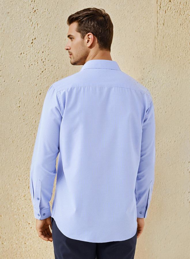 سبلاش فيڤ قميص مخطط بأكمام طويلة وياقة عادية - Image 3