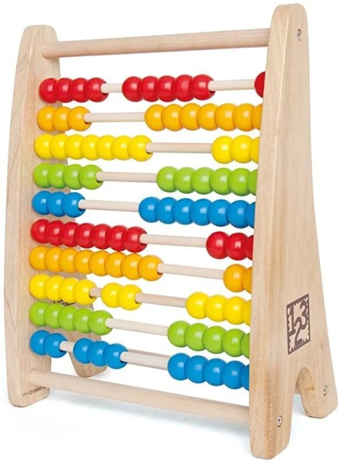 Hape Rainbow Wooden Counting Bead Abacus - Colorful Educational Toy For Learning Numbers And Counting Skills | Develops Logic And Mathematical Abilities | Safe For Ages 3+ | Non-Toxic Materials