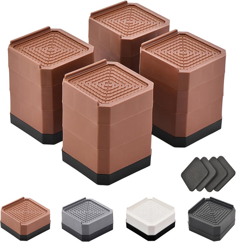 EclatBain Bed Risers Furniture Risers Heavy-Duty Rectangular Adjustable Block Lift to 3 inches and 4.3 inches Desk, Sofa, Chair Legs, Refrigerator, Washing Machine Support up to 4000 pounds - Image 1
