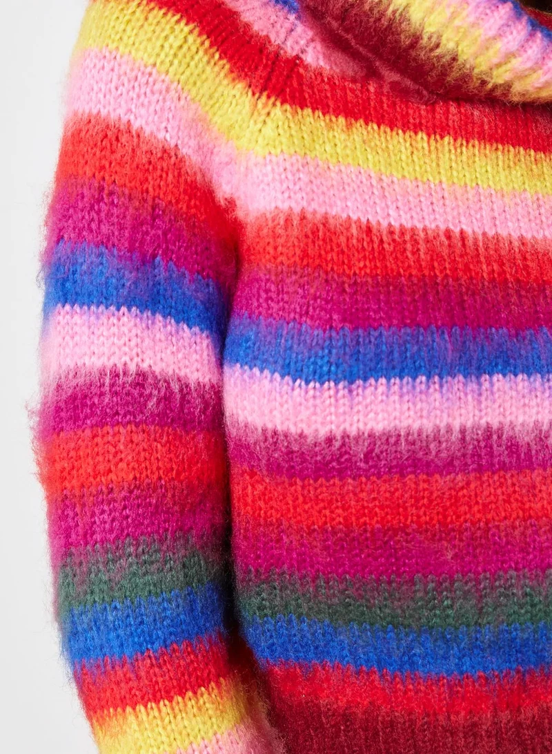 FOREVER 21 Rainbow Striped Sweater